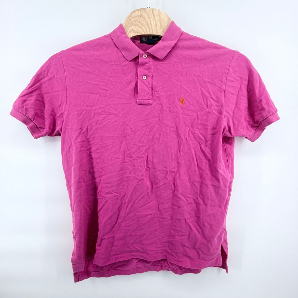 Polo Ralph Lauren Polo Shirt Mens XL Pink Short Sleeve Cotton Pique Orange Pony